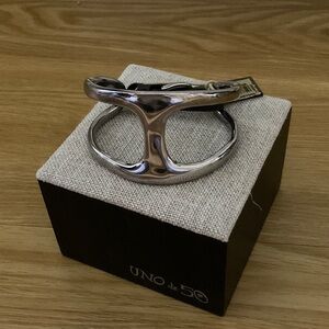NWT UNO de 50 Polished Silver-plated Cuff "Two in One" $240